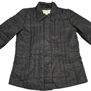 Eddie Bauer Quilted Jacket Womens‎ Small Black Insulated Outdoor Classic